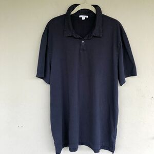 Standard James Perse Polo Shirt Men 5 2XL Blue Supima Cotton Casual Luxury